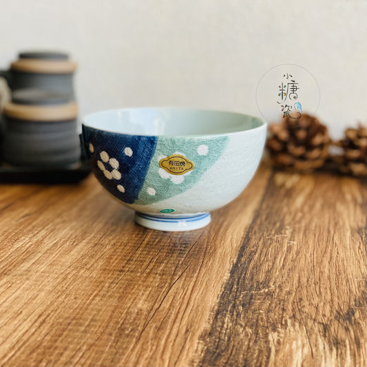 小糖瓷｜日本製 [限量][有田燒] 古染風格雪球小花圓飯碗