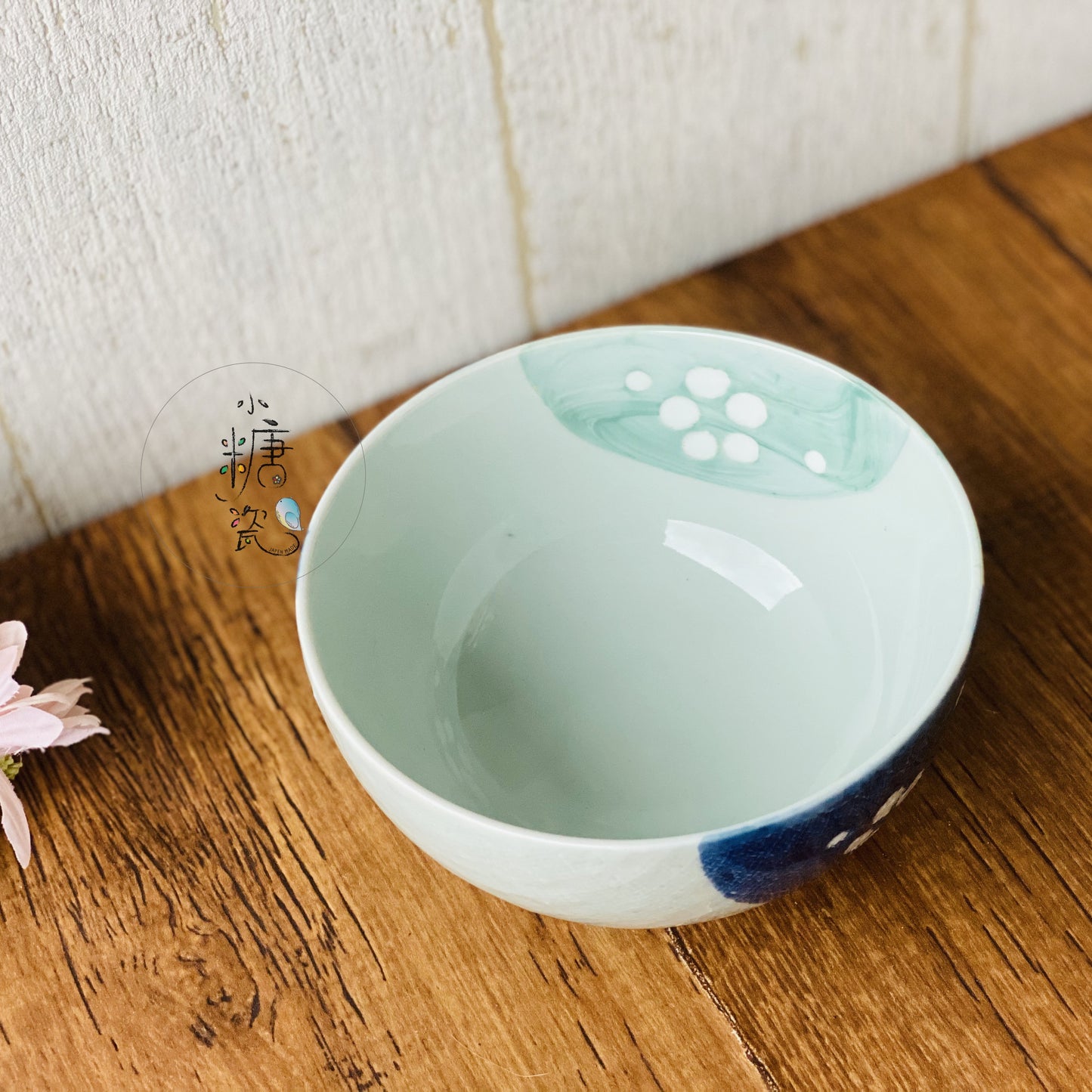 小糖瓷｜日本製 [限量][有田燒] 古染風格雪球小花圓飯碗