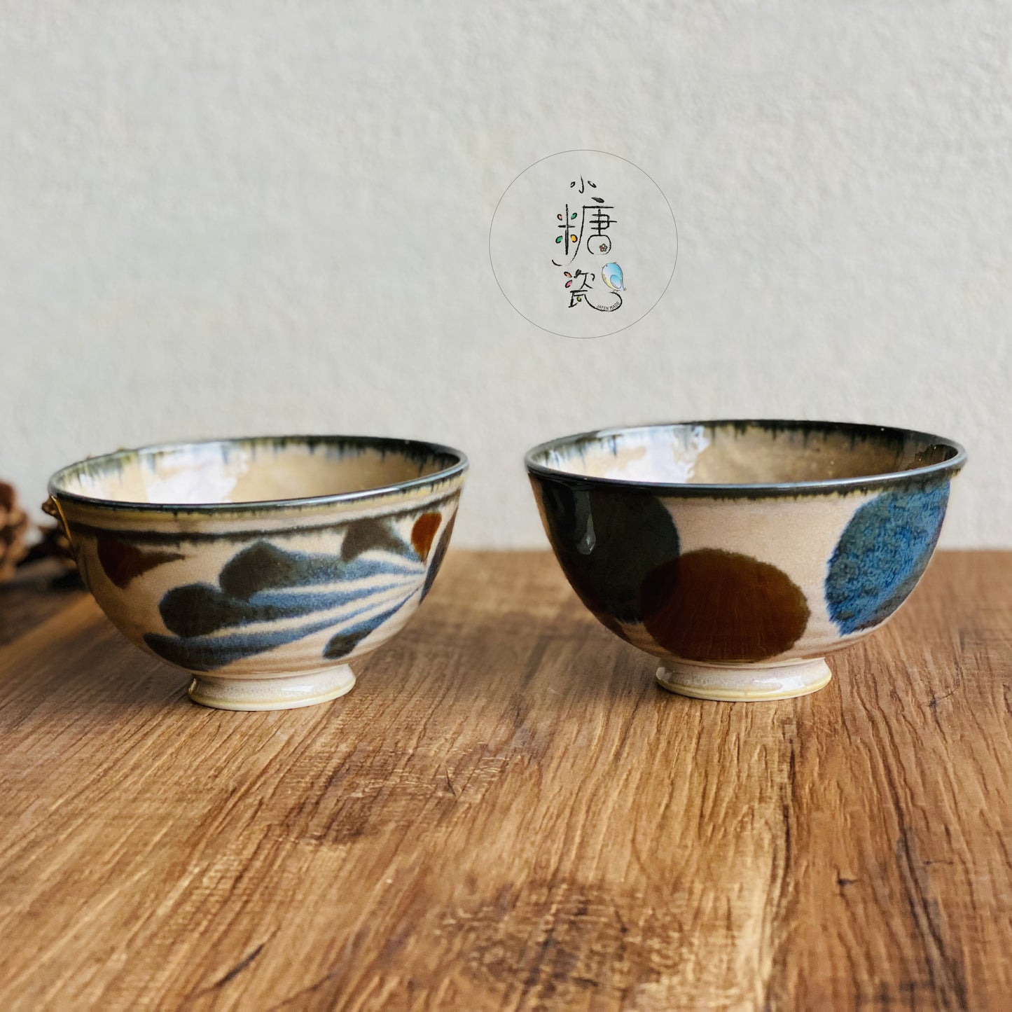 小糖瓷⎥日本製 [Brush Blue] 陶作感輕量刷色日式飯碗
