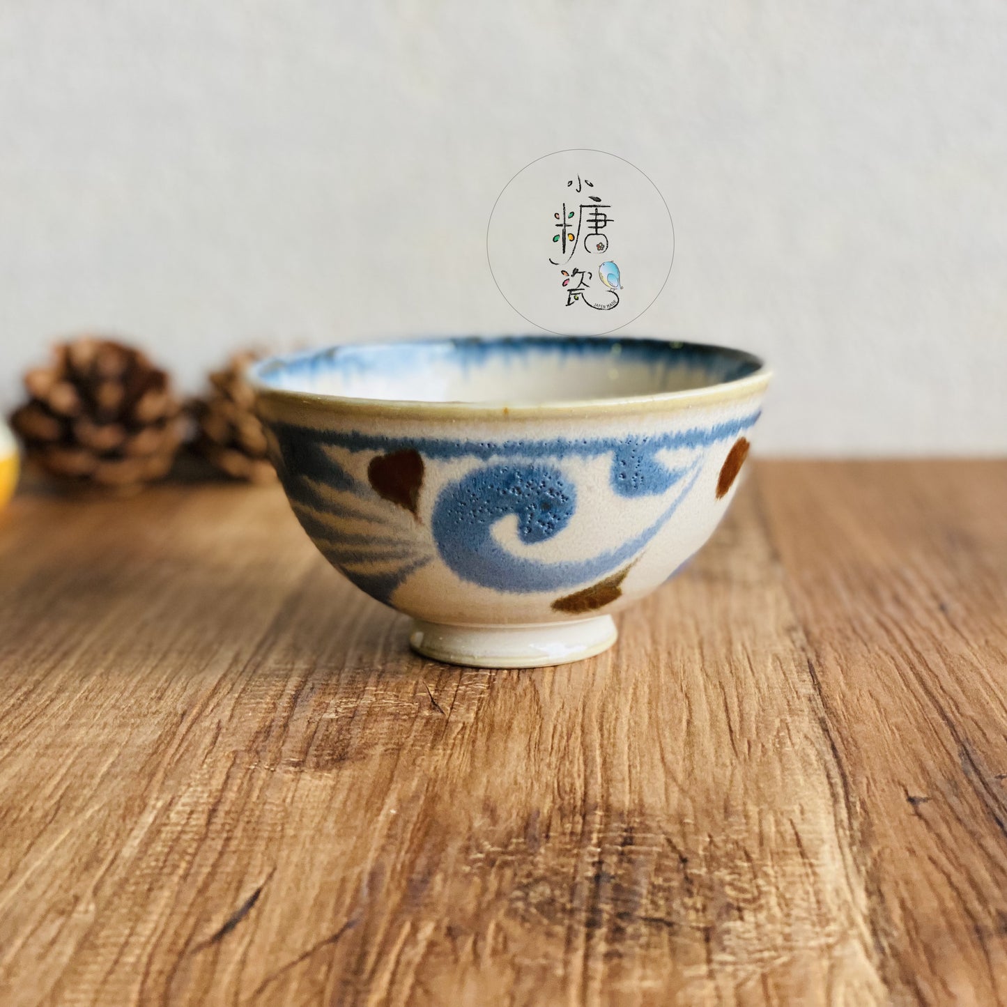 小糖瓷⎥日本製 [Brush Blue] 陶作感輕量刷色日式飯碗