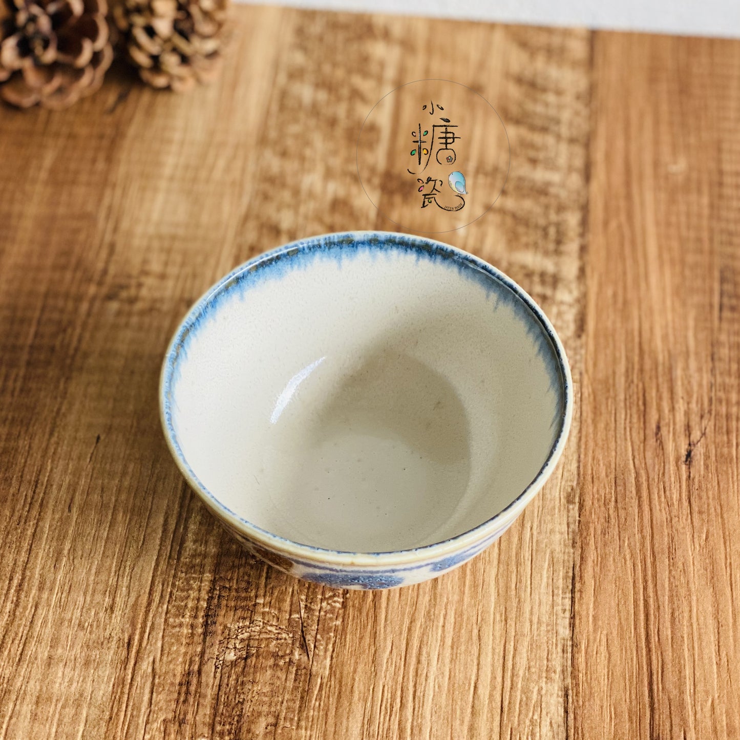 小糖瓷⎥日本製 [Brush Blue] 陶作感輕量刷色日式飯碗