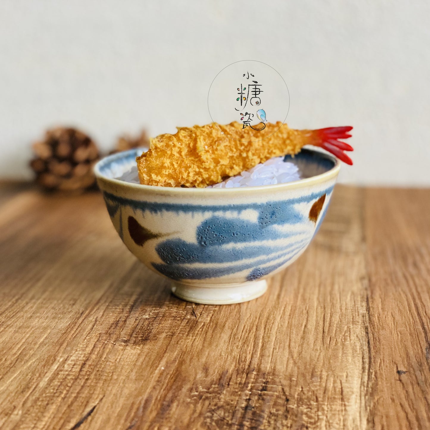 小糖瓷⎥日本製 [Brush Blue] 陶作感輕量刷色日式飯碗